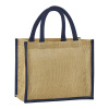 Westford Mill Taška Midi W473, nákupní, jutová, objem 14l COT50047390599-natural/nav UNI Natural/navy