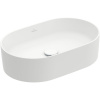 VILLEROY & BOCH Collaro oválne umývadlo na dosku bez otvoru, bez prepadu, 560 x 360 mm, Stone White, s povrchom CeramicPlus, 4A1956RW