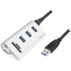 LogiLink CR0045 3+2 porty USB 3.0-hub s hliníkovým krytom, so zabudovanou čítačkou SD kariet strieborná; CR0045