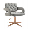 LuxuryForm DESIGN Kozmetické kreslo ADRIA VELUR na zlatom kríži - šedé