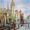 Košice - Leto - akad. mal. Varuzhan Aghamyan, originálny, ručne maľovaný obraz M (do veľkosti 65x65cm) Viac farieb