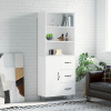 Vysoká skrinka biela 69,5x34x180 cm spracované drevo-ForU-3189437