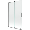 Mexen Velar L, 2-krídlová posuvná vaňová zástena 110 x 150 cm, 8mm číre sklo, grafitová matná, 896-110-003-01-95