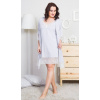 Dámska šedá bavlnená súprava s krajkou - košielka a župan XL Šedá