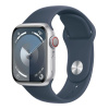 APPLE WATCH SERIES 9 GPS + CELLULAR 45MM SILVER ALUMINIUM CASE STORM BLUE SPORTBAND-M/L, MRMH3QC/A + CHATEAU BELA DARCEKOVY POUKAZ 50EUR