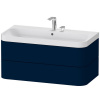 DURAVIT Happy D.2 Plus c-shaped závesná skrinka s nábytkovým umývadlom s dvomi otvormi, 2 zásuvky, 975 x 490 x 480 mm, nočná modrá matná lakovaná, HP4348E9898
