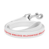 Ploché kožené vodítko s nápisom I LOVE MY DOG dog biele 122cm, šírka: 12 mm