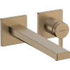 HANSGROHE Tecturis E 2-otvorová páková umývadlová batéria pod omietku, pre nástennú montáž, s rozetami, výtok 224 mm, kartáčovaný bronz, 73051140