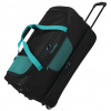 Travelite Basics čierno-petrolová cestovná taška na kolieskach s 2 kolieskami 70 cm