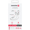 Swissten Textile Lightning To Dual USB Charging Adapter - 73502306 - White