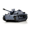TORRO TORRO tank 1/16 RC Sturmgeschütz III, provedení G, šedá kamufláž-BB Airsoft (kovové pásy)