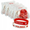 Silikónová čelenka BIELO-ČERVENÁ NÁRAMOK na ruku POĽSKO POĽSKÝ 60ks