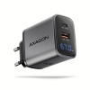 AXAGON ACU-PQ67D, GaN nabíjačka do siete 67W, výstup USB-A + USB-C, PD3.0/PPS/QC4+/SFC2.0/Apple, LCD display