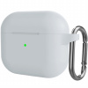 AppleKing silikónový ochranný obal s karabínou pre AirPods 3 - sivý - možnosť vrátiť tovar ZADARMO do 30tich dní