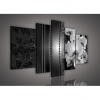 Obraz na plátne viacdielny - OB2530 - Biela orchidea, čierne plátno 170cm x 100cm - S4A