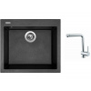 Set Sinks CUBE 560 Metalblack + batéria Sinks MIX 3 chróm