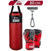Dětský boxovací SET RING SPORT, pytel 80 x 30 cm 10kg, rukavice, držák, červený Velikost: 10oz