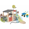 Set hracie centrum s piknikovým stolom Multisport Fun Center Life Smoby so 150 cm šmykľavkou a vodná hra s fúrikom a vedro set