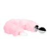 Ouch! Light-up Fox Tail with Metal Butt Plug Pink