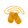 BABY NELLYS Zimné pletené dojčenské rukavičky so vzorom - horčicové 56-68 (0-6 m)