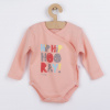 Dojčenské body celorozopínacie Koala Hip-Hip ružové - 68 (4-6m)