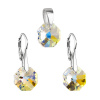 Súprava šperkov s kryštálmi Swarovski náušnice a prívesok AB efekt okrúhle 39055.2