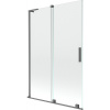 Mexen Velar L, 2-krídlová posuvná vaňová zástena 120 x 150 cm, 8mm číre sklo, grafitová matná, 896-120-003-01-95