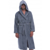 Šedý pánský froté župan s kapucí – 100% bavlna, silná gramáž, kapsy 1ZF3089 šedá XL + První výměna zboží zdarma.