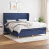 zahrada-XL Posteľný rám boxspring s matracom modrý 180x200 cm látka 3128707