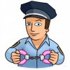 CUKROVÁ TLAČ jedlý obrázok na tortu Cukrová hmota Policajt + MENO TEXT ZADARMO