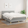 vidaXL Boxspring posteľ s matracom bledosivá 140x200 cm látka - Sivá - 166730-101095