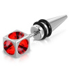 Piercing do ucha - expandér, 8 mm nehrdzavejúca oceľ, červené krištálové očká