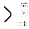 Vyosené madlo na dvere WA - MADLO M6 WA/B-D-DREVO ks HNM.T - hnedá matná tmavá (RAL 8019) | MP-KOVANIA.sk