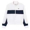 Dámske mikiny Lacoste Ultra-Dry Colourblock Stretch Tennis Jacket - white/navy blue - Biely (XS)