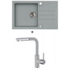 Alveus SET kuchynský granitový drez ROCK 130 so sifónom 78x48 + batéria SIROS Beton ROCK13081+SIROS81