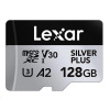 Lexar High-Performance Silver Plus microSDXC UHS-I, 128GB, up to 205MB/s read 150MB/s write C10 A2 V30 U3,with adapter LMSSIPL128G-BNANG