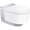 GEBERIT AquaClean Mera Comfort závesný elektronický bidet s keramikou, TurboFlush, 395 x 590 mm, biela alpská/kryt lesklý chróm, s povrchom KeraTect, 146.212.21.1