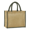Westford Mill Taška Midi W473, nákupní, jutová, objem 14l COT500473ag099-natural/oli UNI Natural/zelená olivová
