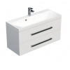 Swiss aqua technologies Koupelnová skříňka s umyvadlem SAT Cube Way 100x40 cm bílá lesk CUBE2100ZBL