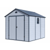 Záhradný domček G21 Boston 670 - 241 x 278 cm, plastový, svetlo šedý