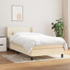 vidaXL Posteľný rám boxsping s matracom krémový 90x200 cm látka - Krémová - 215433-198726