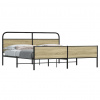 vidaXL Kovový posteľný rám bez matraca dub sonoma 193x203 cm - Hnedá - 226235-232321