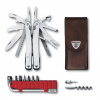 Victorinox 3.0235.L SwissTool Spirit X Plus, 105 mm, strieborný + kožené puzdro hnedé