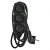 EMOS PC0311 Prodlužovací kabel 1,5 m / 3 zásuvky / černý / PVC / 1 mm2