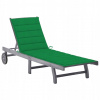 Záhradné lehátko - Vidaxl Garden Deckchair s vankúšom, sivé, masívne drevo (Vidaxl Garden Deckchair s vankúšom, sivé, masívne drevo)