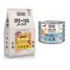 MACs kombi balenie: 12 x 200g konzerva + 2 x 1,5 kg Superfood granule - 12 x 200 g losos a kuracie + 2 x 1,5 kg Adult kačacie, morčacie a kuracie