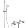 KIELLE Oudee nástenný sprchový termostat, ručná sprcha 3jet priemer 130 mm, sprchová tyč 70 cm, jazdec a sprchová hadica 150 cm, chróm/biela, 20602SNT20