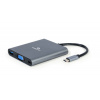 Gembird USB-C 6v1 multiport USB 3.1 + HDMI + VGA + PD + čtečka karet + stereo audio (A-CM-COMBO6-01)
