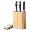 Súprava nožov G21 Damascus Premium v ​​bambusovom bloku, Box, 5 ks + brúsny kameň