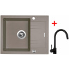 Sinks Linea 600 XC Truffle + Vitalia, čierna, matná
